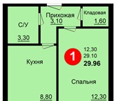 Фото в Недвижимость Квартиры Продается ОТЛИЧНАЯ квартира в новостройке в Краснодаре 928 000