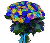 Фото в Прочее,  разное Разное Фантазийный букет из синих и радужных роз в Санкт-Петербурге 10 850