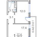 Фото в Недвижимость Квартиры ЖК Калинино Парк, 1 кв., 37,6 кв.м., 7/9 в Краснодаре 1 280 000