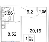 Изображение в Недвижимость Квартиры эт./эт.	4/17 общая S	42,23S комнат	20.16 в Екатеринбурге 1 604 000