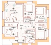 Foto в Недвижимость Продажа домов Нагаево, коттедж, 120,7 кв. м, полностью в Уфе 5 990 000