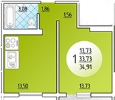 Изображение в Недвижимость Квартиры ККБ, 1-комнатная квартира по ул.Восточно-Кругликовской в Краснодаре 1 480 000